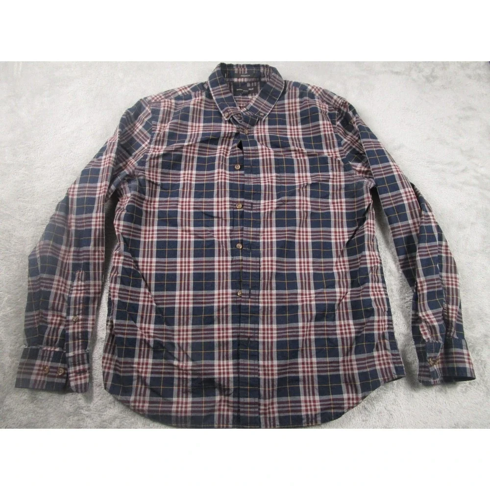 Banana Republic Shirt Mens‎ Large Blue Plaid Button Down Long Sleeve Preppy